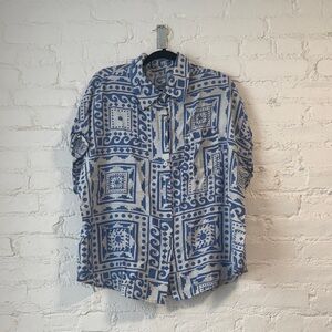 Blue Patterned Women's Shirt